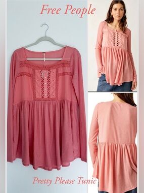 NWT Free People Pretty Please Tunic in Rosetta Size Small